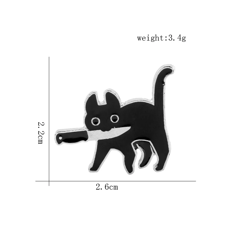 Панк животное эмаль броши черный скелет кошка булавки черный и белый обнимает Одежда для кошек сумка нагрудные значки ювелирные изделия подарок