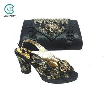 

2019 New Arrival Italian Lady Sexy High Heel Pump Decorated with Black Color Italian Design African Slippers Shoes for Party