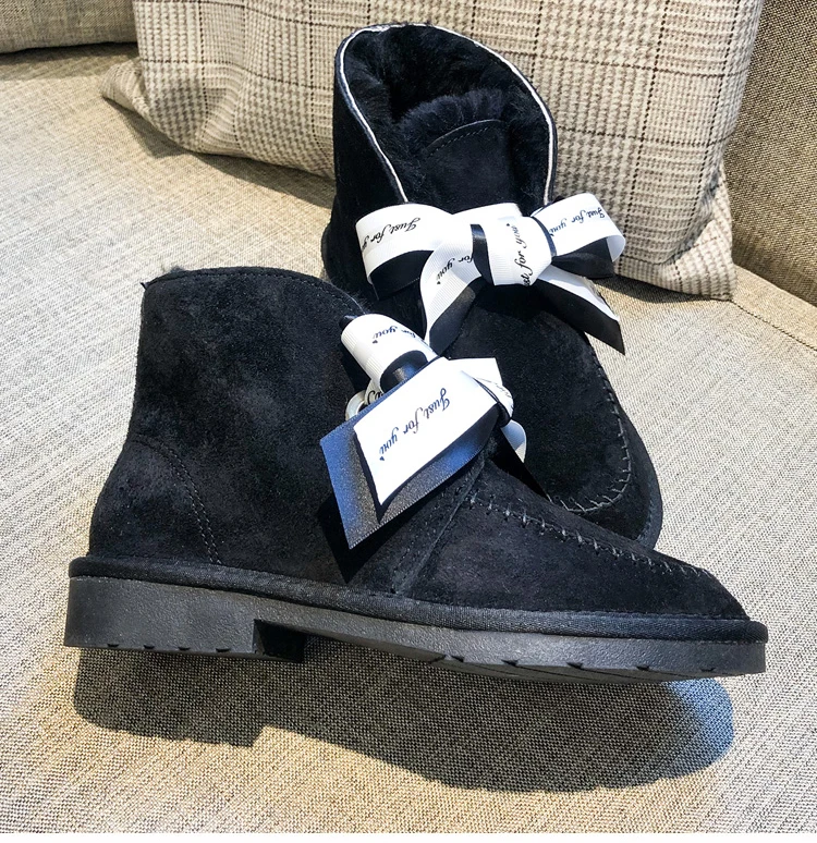 GRWG High Quality Genuine Leather Women Snow Boots Natural Fur Winter Boots Women's Fashion Ankle Boots Wool Women Shoes