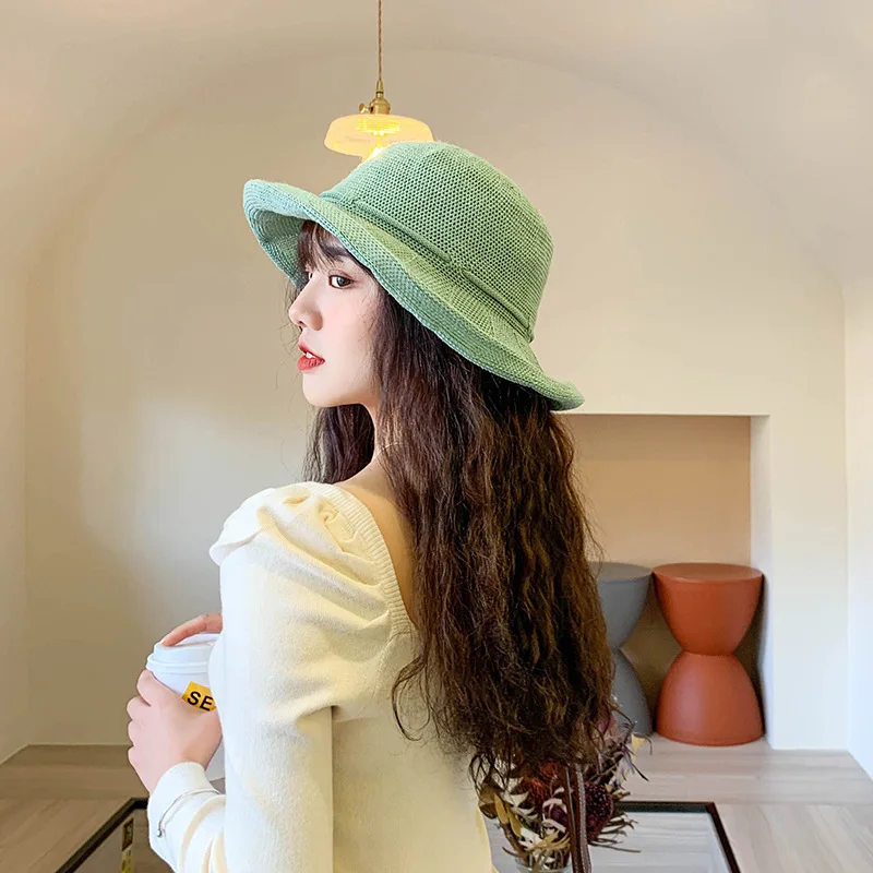 

Summer Japanese-style Breathable Qmilch Bucket Hat Women's Korean-style Fashion Versatile Online Celebrity Topee Beach Sun-resis