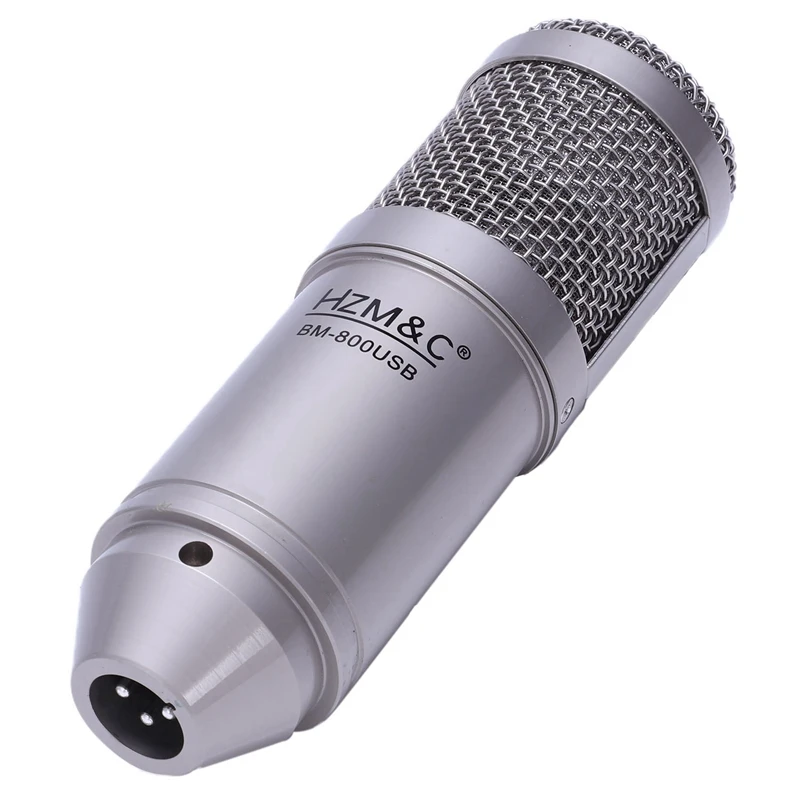 ABGN Hot-HZM& C Модернизированный Bm 800 Usb конденсаторный микрофон Студийный микрофон для компьютера записи караоке ПК(серебро