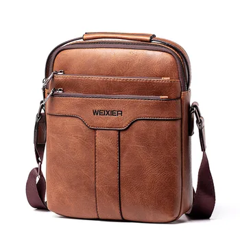 

Men's Small Leather Shoulder Bag 2020 New Arrival Brown PU Crossbody Bag For Men