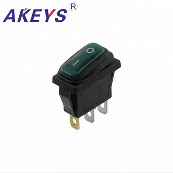 

10PCS KCD3-101FS-N 3 pins 2 Position Waterproof ON-OFF rocker switch with Green light