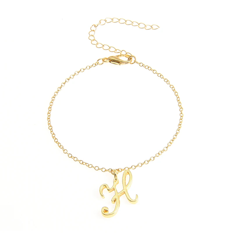 10 шт. Романтический H очаровательный браслет с буквой подарок для нее вензель H имя очаровательный браслет с буквой ювелирные изделия аксессуар
