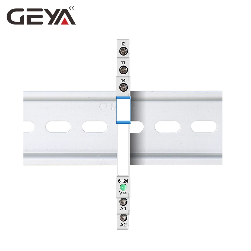 GEYA тонкий релейный модуль цепи защиты 6A реле 12VDC/AC или 24VDC/AC релейное гнездо 6,2 мм Толщина 12 В реле