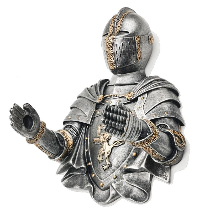 Suporte de papel higiênico medieval, estátua cavaleiro