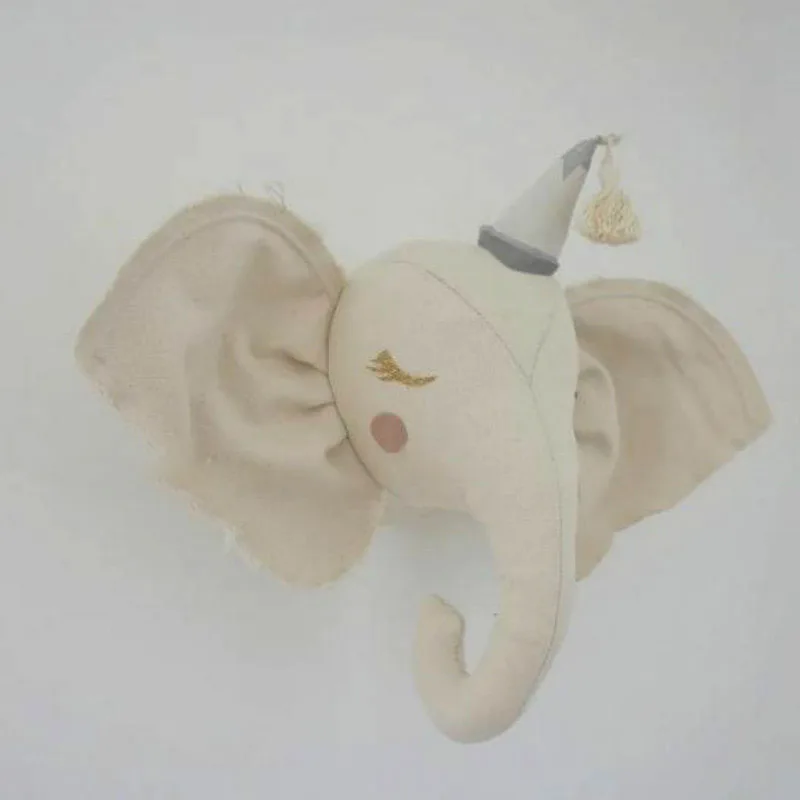 Креативная Скандинавская настенная подвесная Единорог слон голова животного Евро Стиль плюшевая игрушка кукла для детской комнаты украшение детский подарок