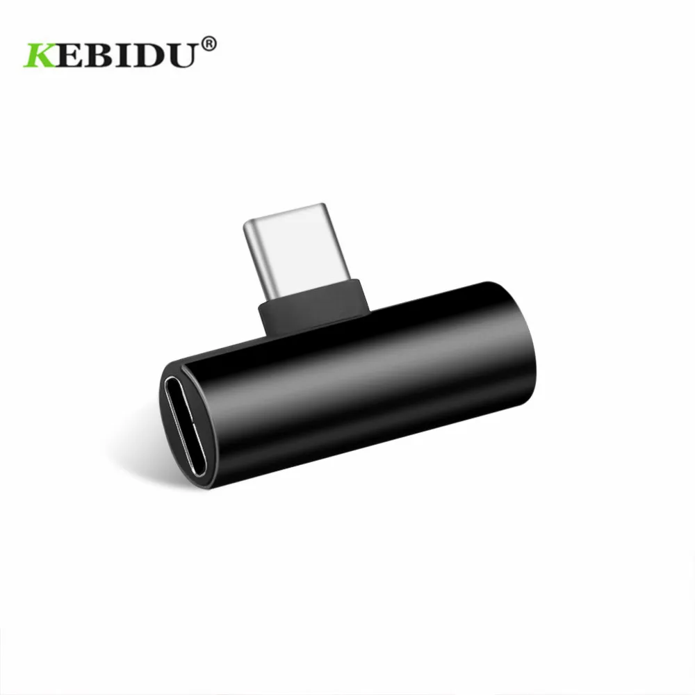 KEBIDU 2 в 1 usb type C конвертер на 3,5 мм, AUX, разъем адаптера USB C зарядный удлинитель адаптер для Xiaomi Mi 8 A2 Lite