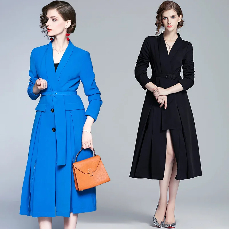 

Large Austrian Trend WOMEN'S Dress French Platycodon Grandiflorum Skirt Women's Autumn And Winter New Style Lace-up Waist Huggin