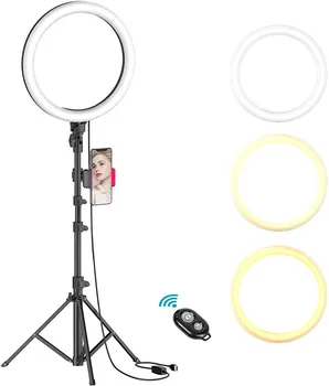 Billig Foto Studio Telefon Stand Mit LED Schönheit Ring Licht Fotografie Dimmbare Füllen-in Licht Lampe + Stativ Für Selfie Live-Show