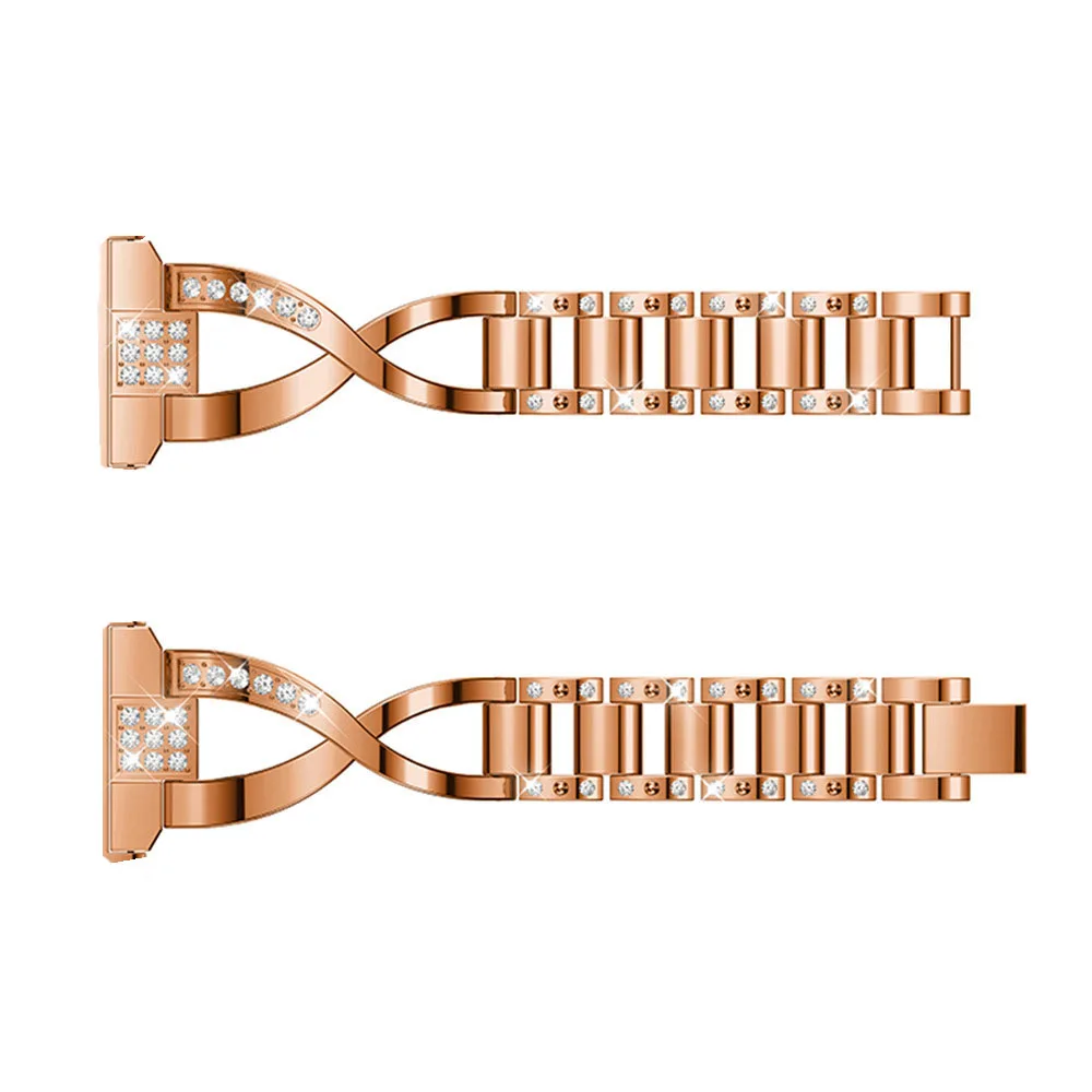 3 DELELE Samsung gear s3 frontier classic watch band with diamonds rosegold (05)