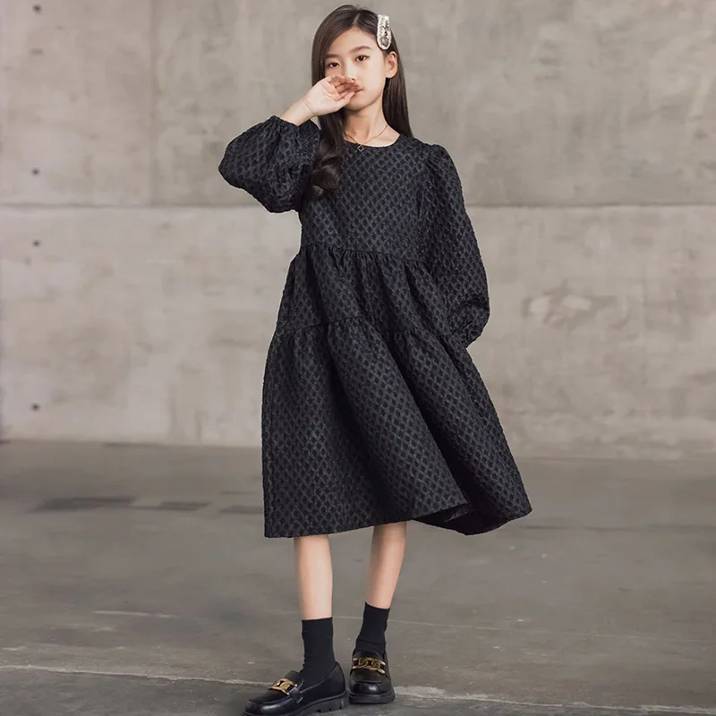 navy blue dress for baby girl Beige Knitted Flare Dress main image 0