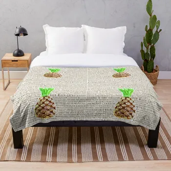 

Psych Burton Guster Nicknames Television Show Pineapple Room Decorative TV Pop Culture Humor Lime Neon Brown Blanket Wool Flanne