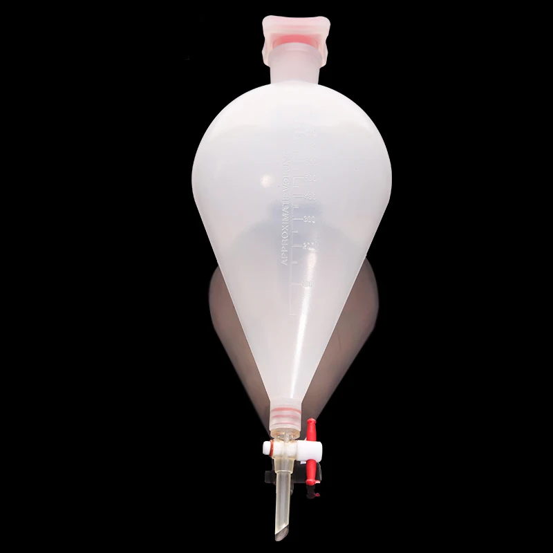 125mL Pear-shaped Plastic Separatory funnel with PTFE Stopper PP Separating Funnel Laboratory Supplies glass separatory funnel