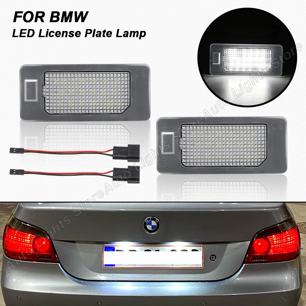 2x License Plate Light 24 White LED Canbus For BMW E60 E90 F30 E92 3/4