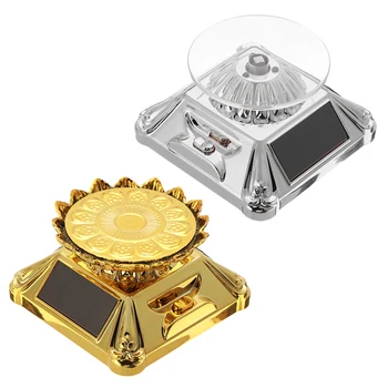 

8*8*5cm Fashion Solar Rotation Jewelry Watch Ring Display Stand 360 Degree Rotating Showcase with 3 Lighting LED Wholesale