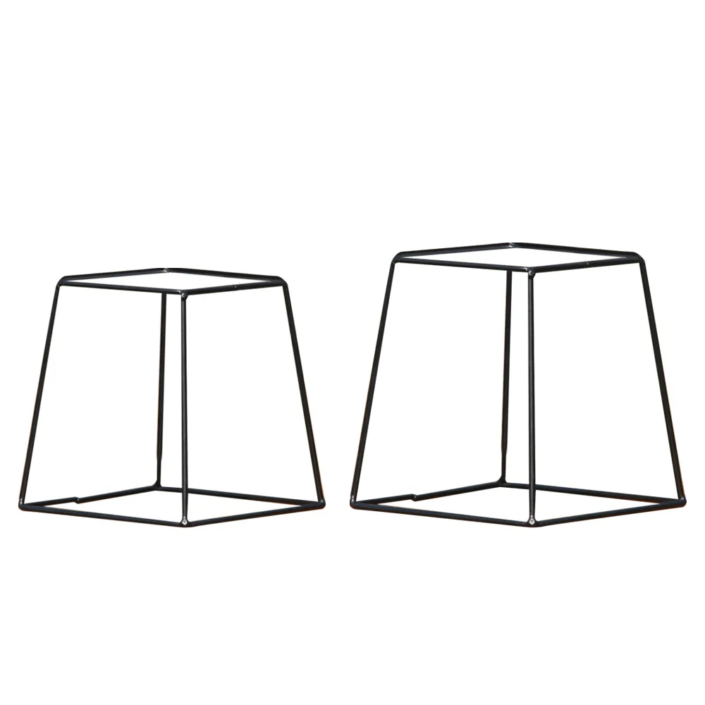 

Flowerpot Frame Flower Stand Flower Pot Rack Beautiful Creative Square Shape Metal Black Plant Home Decoration Hotel Holder