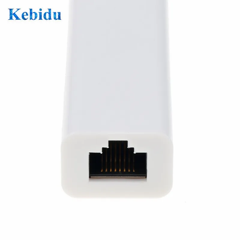 Kebidu 3 порта USB2.0 HUB Type C к Ethernet LAN RJ45 Кабельный адаптер Сетевая карта