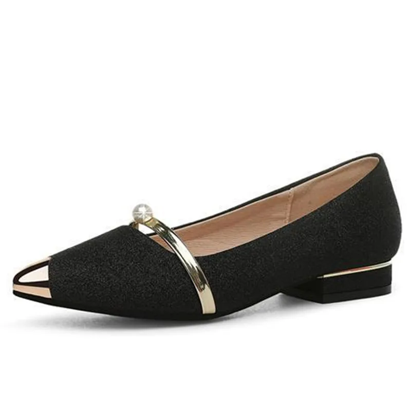 Women Casual Boat Shoes Ladies Slip On Ballet Flats Comfy Soft Mujer Walking Footwear 2021 Summer New Shiny Black Gold Zapatos