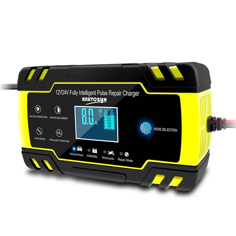 Buy Car Battery Charger, 12V 8A / 24V 4A Smart Charger & Maintainer, 3-Stage Automatic Trickle Battery Charger For 2AH-150AH Lead Acid Batteries, AGM, GEL (Yellow) Online | Carrefour UAE - View #3