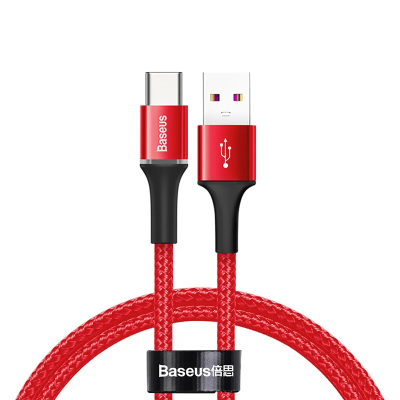 Red Baseus 5A usb type-C кабель для huawei mate 30 20 P30 P20 P10 Pro Lite 40 Вт Быстрая зарядка зарядное устройство USB-C type-C кабель провод шнур - Цвет: Red