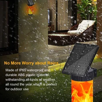 

HOt LED Solar Powered Flickering Fire Flame Wall Light Creative Solar Lamp For Garden Decor Waterproof Outdoor Landscap Lighting