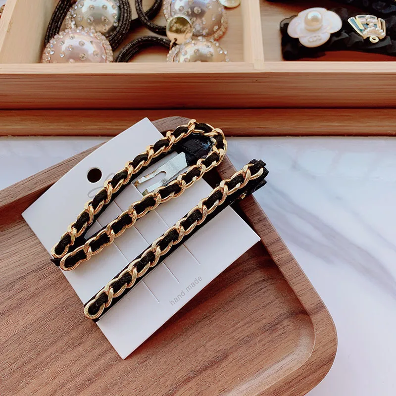 2pc chain Hair Claw Clips for Women Hair Barrette Hairpin Crab Headband Hair Claws for girls Hair Accessories Headwear Ornament