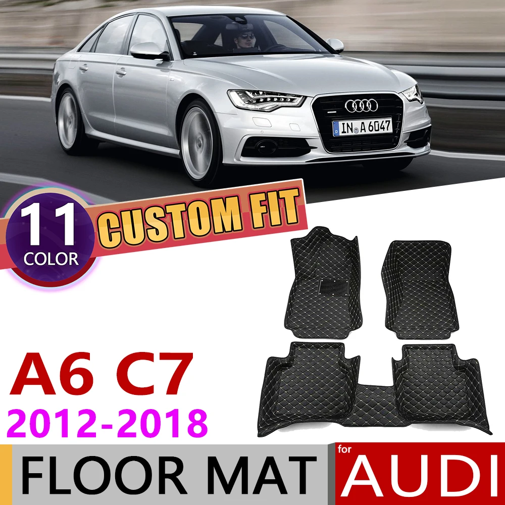 Пользовательские автомобильные кожаные Коврики для Audi A6 седан C7 4 г 2012 ~ 2018 5 мест