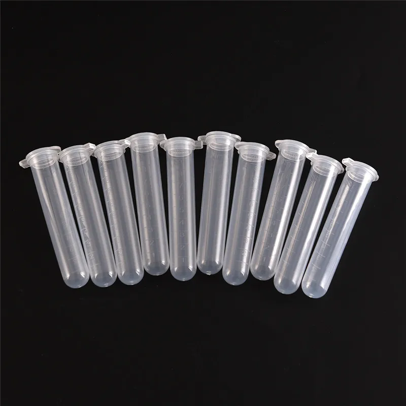 10pcs 10ml Plastic Centrifuge Tube  Micro Centrifuge Test Tube Clear Vial Container With Snap Cap Lid for Laboratory
