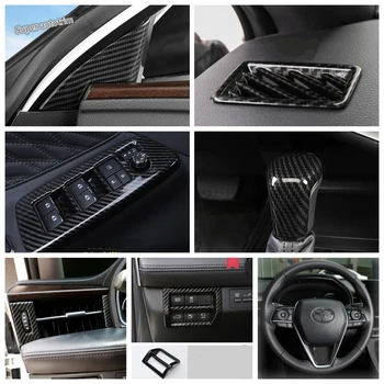 

Lapetus Carbon Fiber Look Interior Refit Kit Pillar A / Headlamp / Air AC / Gear Box Head Cover Trim For Toyota Avalon 2019 2020