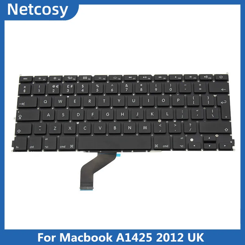 Замена клавиатуры Netcosy для MacBook Air 1" A1425 2012 Великобритания замена клавиатуры 2012 ноутбук стандарт Великобритании замена клавиатуры
