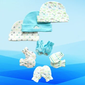 

1 Set of 11PCS Baby Gloves Hat Kit Anti-grasping Infant Gloves Hat Newborn Protection Gloves Hat Anti Scratching Gloves Cap Kit