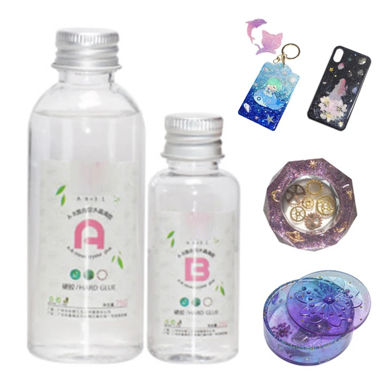 

A/B Crystal GlSolvent resistance Crystal Glue No whitening Mixed Epoxy 2.5:1 volume Accessories Tool Transparent Clear Durable