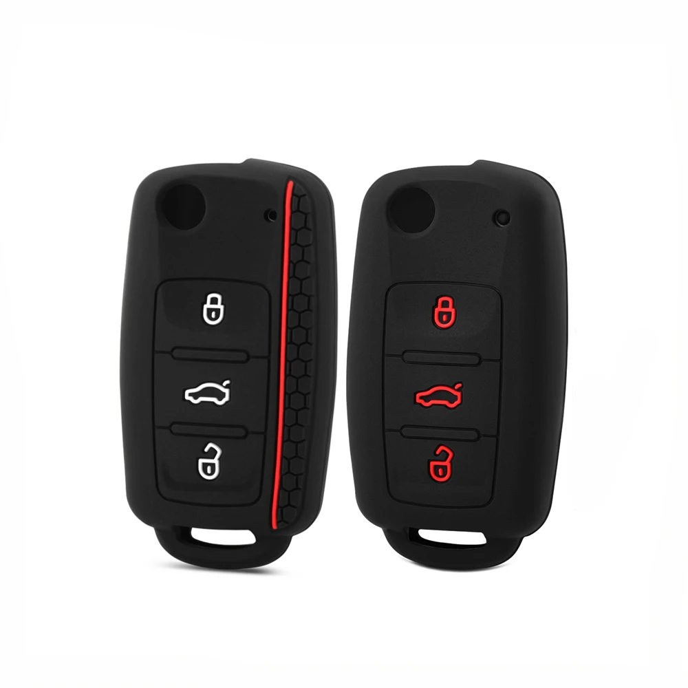 3 кнопки силиконовый чехол для брелка с ключом набор Volkswagen VW POLO Tiguan Sagitar Passat B5 B6 B7 Gol