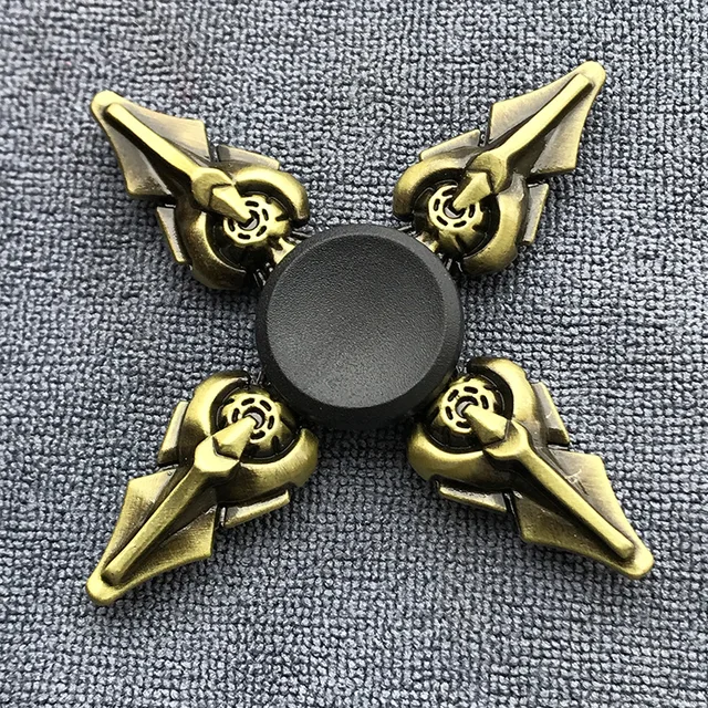 Fidget Spinner Brass Color Zinc Alloy Metal Hand Spinner Dice Bauhinia Rudder Exterior Smooth Finger Tri Spiner Gyro Toy For Kid 5