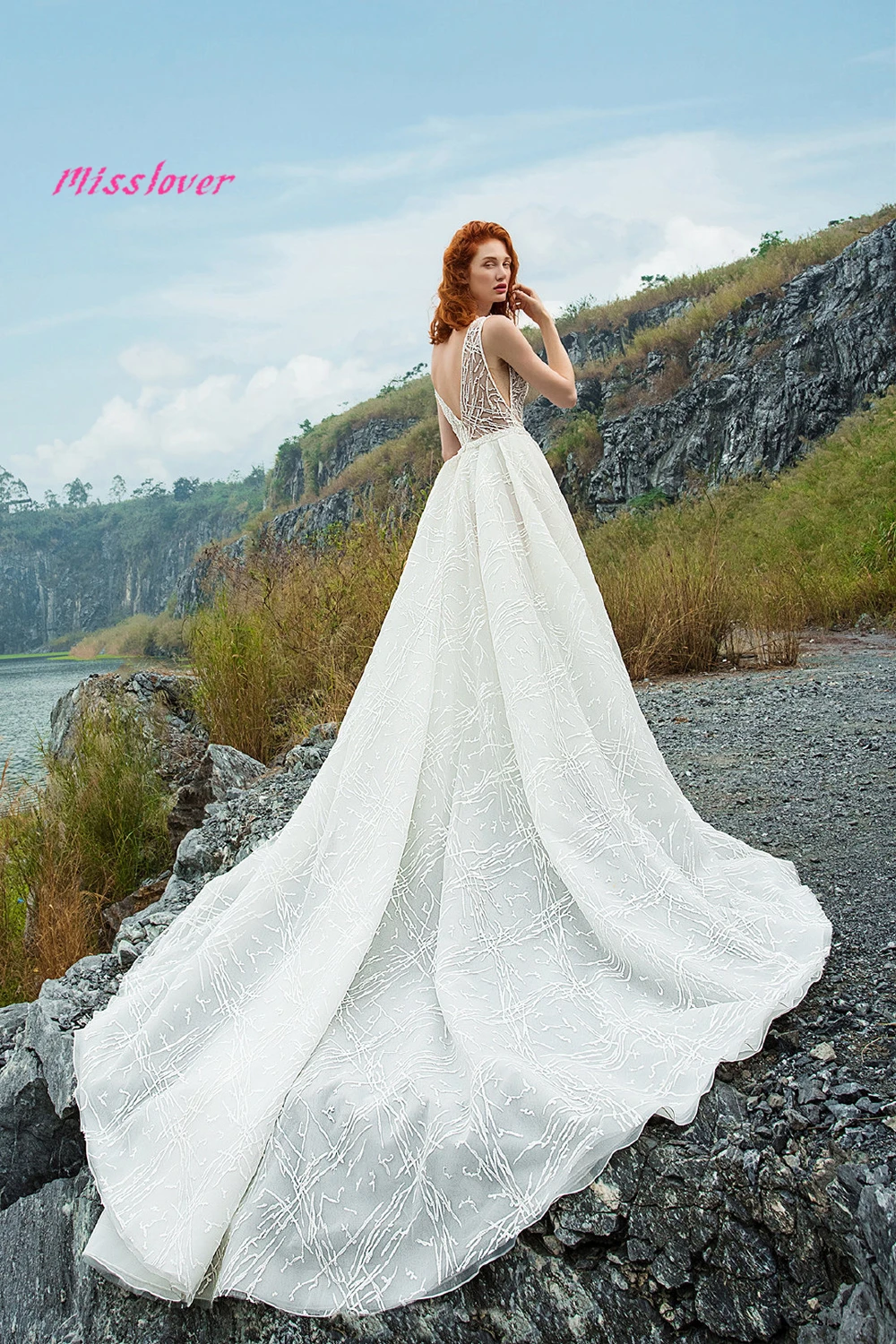 Шелковистая органза Vestido De Noiva simllle A-Line свадебное платье невесты Новое пикантное свадебное платье с v-образным вырезом и открытой спиной Robe de mariee