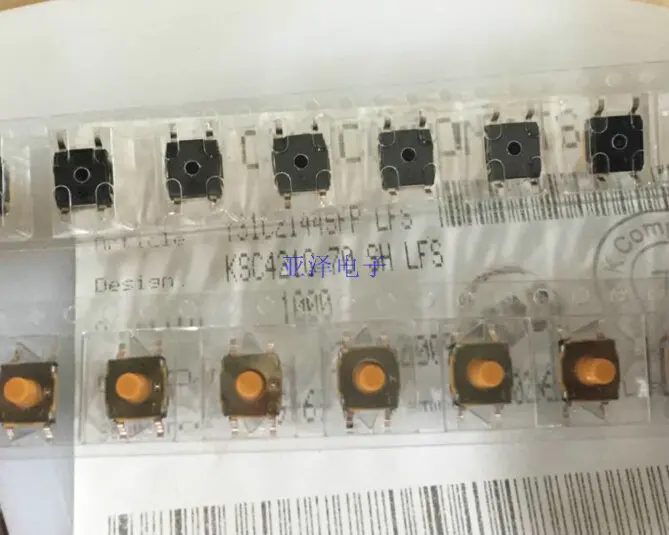 

20PCS/LOT original KSC421G SMD 6.2*6.2*5.2 soft touch switch button switch 160g.