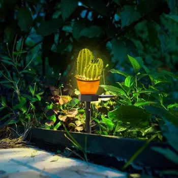 

Solar LED Lawn Lamp Cactus Shape Spike Light for Outdoor Garden Yard Ground Lamp
