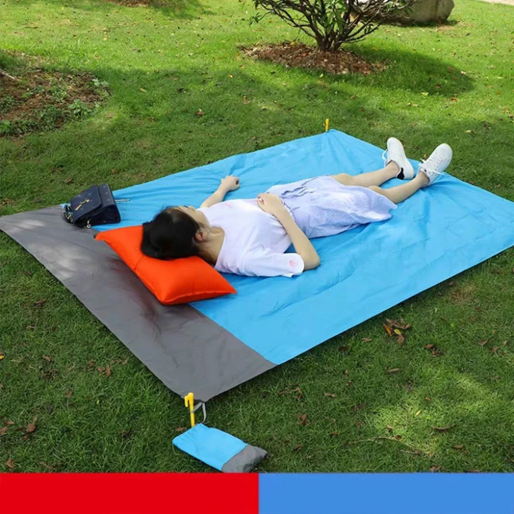 2 x 2.1M Measide Sandproof Nylon Beach Mat Outdoor Camping Picnic Waterproof Pad  for Outdoor Travel Seaside Beach Blanket