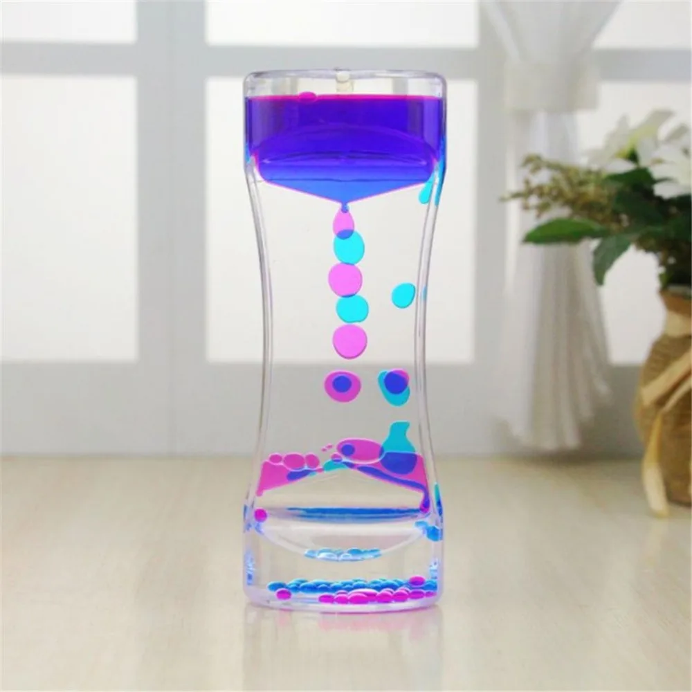 Liquid Motion Timer Bubbler Best Sensory Toy for Relaxation, Liquid Motion Timer Toy Floating Color Mini Lava Lamp Timer