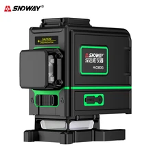 

SNDWAY 12-line 3D laser level vertical level high-precision automatic leveling strong light wall sticker 360° cross line