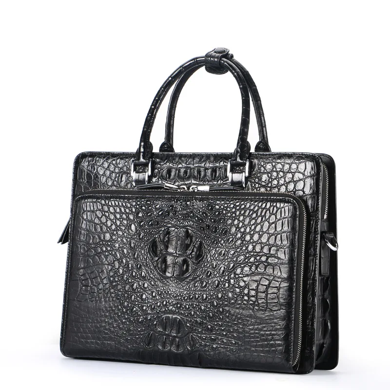 Genuine Crocodile Leather Men's Handbag Business Bag