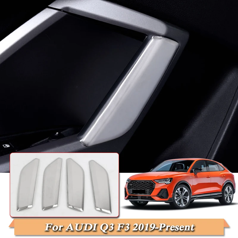 Автомобильный Стайлинг ABS хром для Audi Q3 F3-настоящее внутреннее рамка дверной ручки крышка блесток внутренний аксессуар дверная рамка наклейка