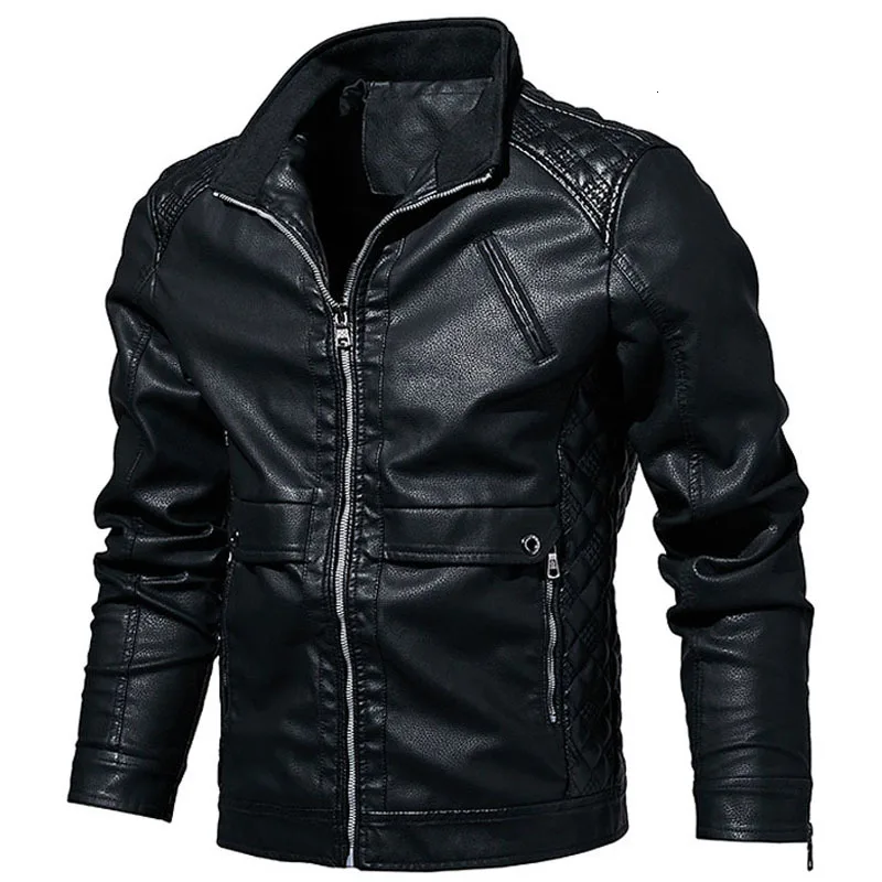 

Hot Sale Leather Jackets Men Casual Outwear Bomber Jacket Winderbreaker PU Motorcycle Leather Jackets Men Clothing