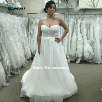 

2020 Plus Size Beach Wedding Dresses Sweetheart Lace Sleeveless Sweep Train Boho Chic Bridal Gowns Wedding Gown Bohemia Vestido