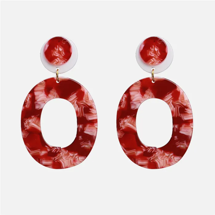 Ztech Red Resin/Crystal Drop Earrings For Women Handmade Fringed Tassel Dangle Statement Wedding Earrings Party Christmas Gift - Окраска металла: E1167-Red