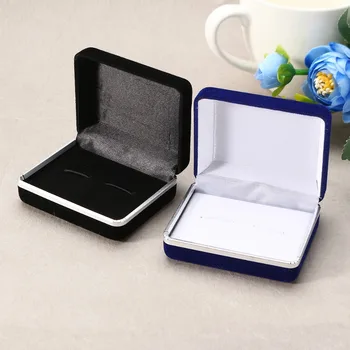 

New Velvet Cufflinks Gift Box Men Shirt Cufflinks Gemelos Carrying Case Cuff Link Tie Clip Boxes Jewelry Display Organizer 2018
