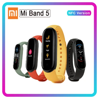 Xiaomi Mi Band 5 NFC Band 4 Bluetooth 5,0 водонепроницаемый смарт-браслет Miband5 4 AMOLED экран пульсометр фитнес-трекер Mi Band