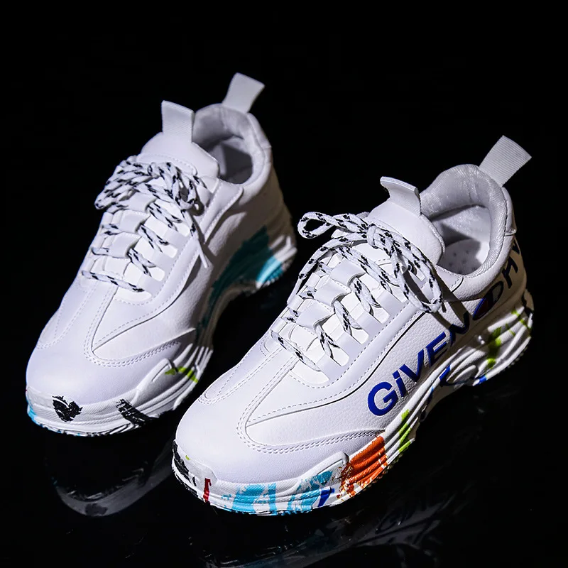 

2019 New Style Shoes Women's Fashion Mixed Colors Flat Lace-up Sports Shoes Korean-style Versatile Tidal Current WOMEN'S Thin Sh