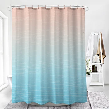 

Gradient Pink Blue Shower Curtain Simple Elegant Bathroom Curtains Waterproof Polyester Fabric Bathing Screen Bathtub Decor